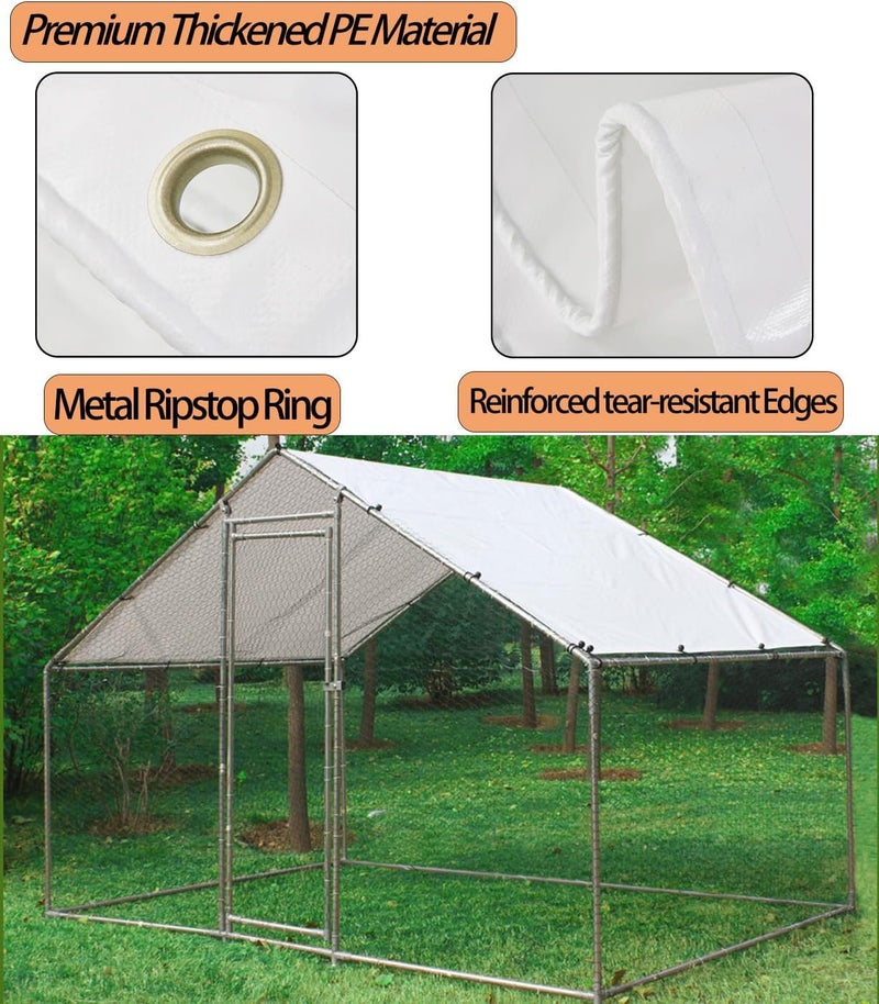 Ahpuhtan Chicken Coop Cover Waterproof and UV, 11.3 * 6.3 FT Chicken Run Cover for Winter with Ball Bungees Cords, Shade Cloth for Large Chicken Coop, Walk-in Chicken Run Pen, Chicken Coop Tarp (1 Pack) - Image 3